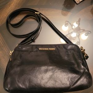 Michael Kors black leather crossbody bagBlack